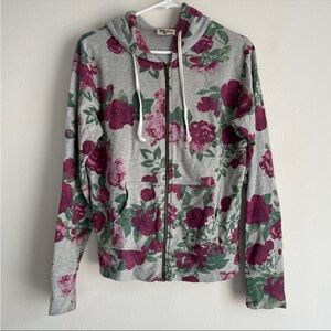 Show Me Your Mumu vintage rose gray hatch hoodie zip up sweatshirt